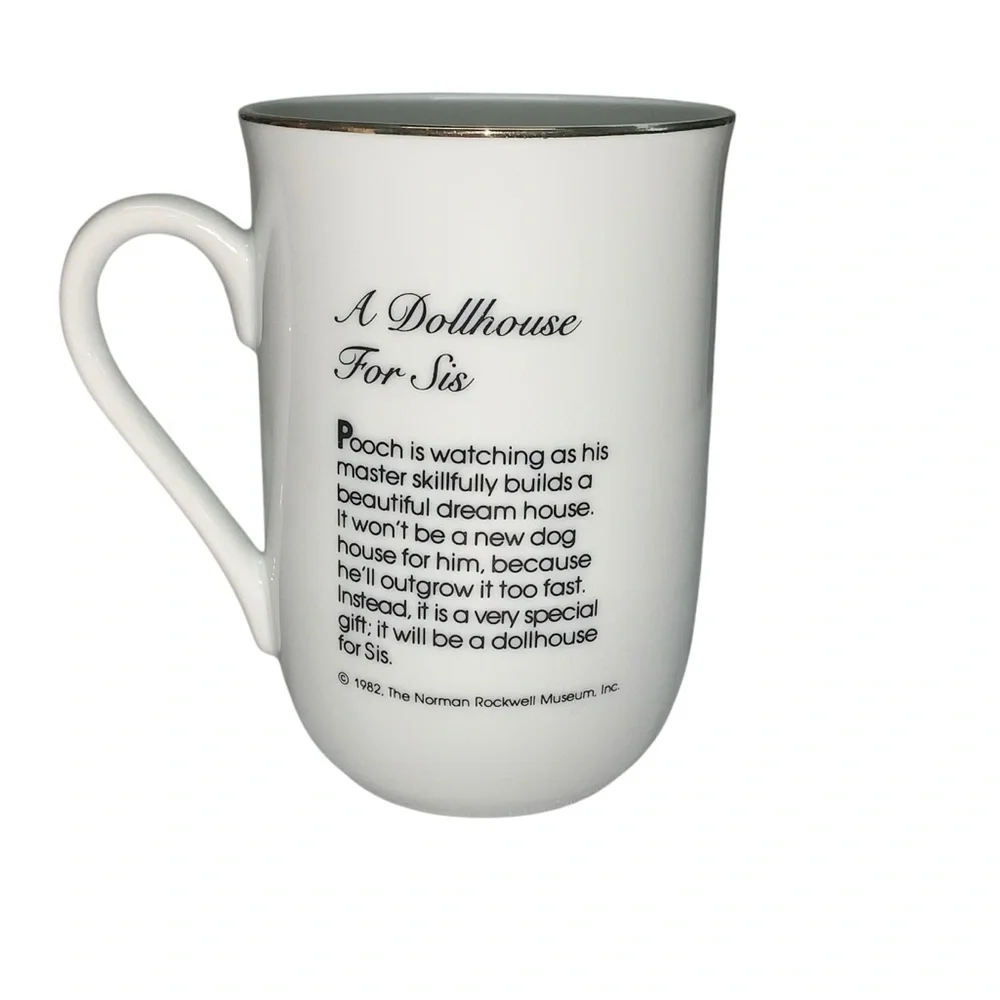 Painting A Dollhouse Norman Rockwell Coffee Cup 1982 Vintage Collectible.